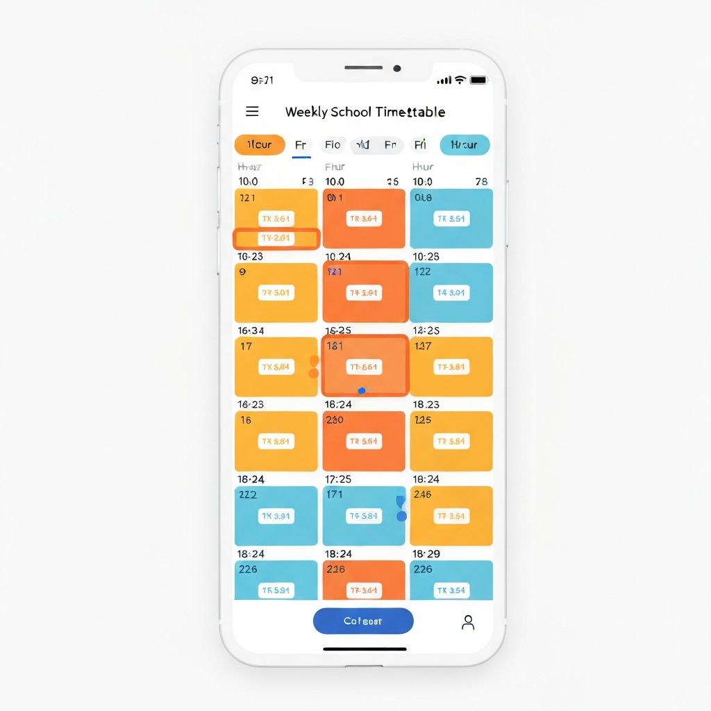 Ders programı ekranı
