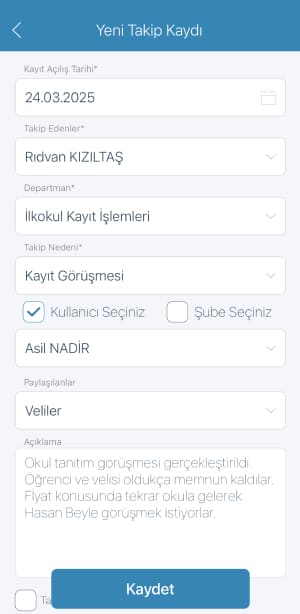 Görüşme Takip Modülü